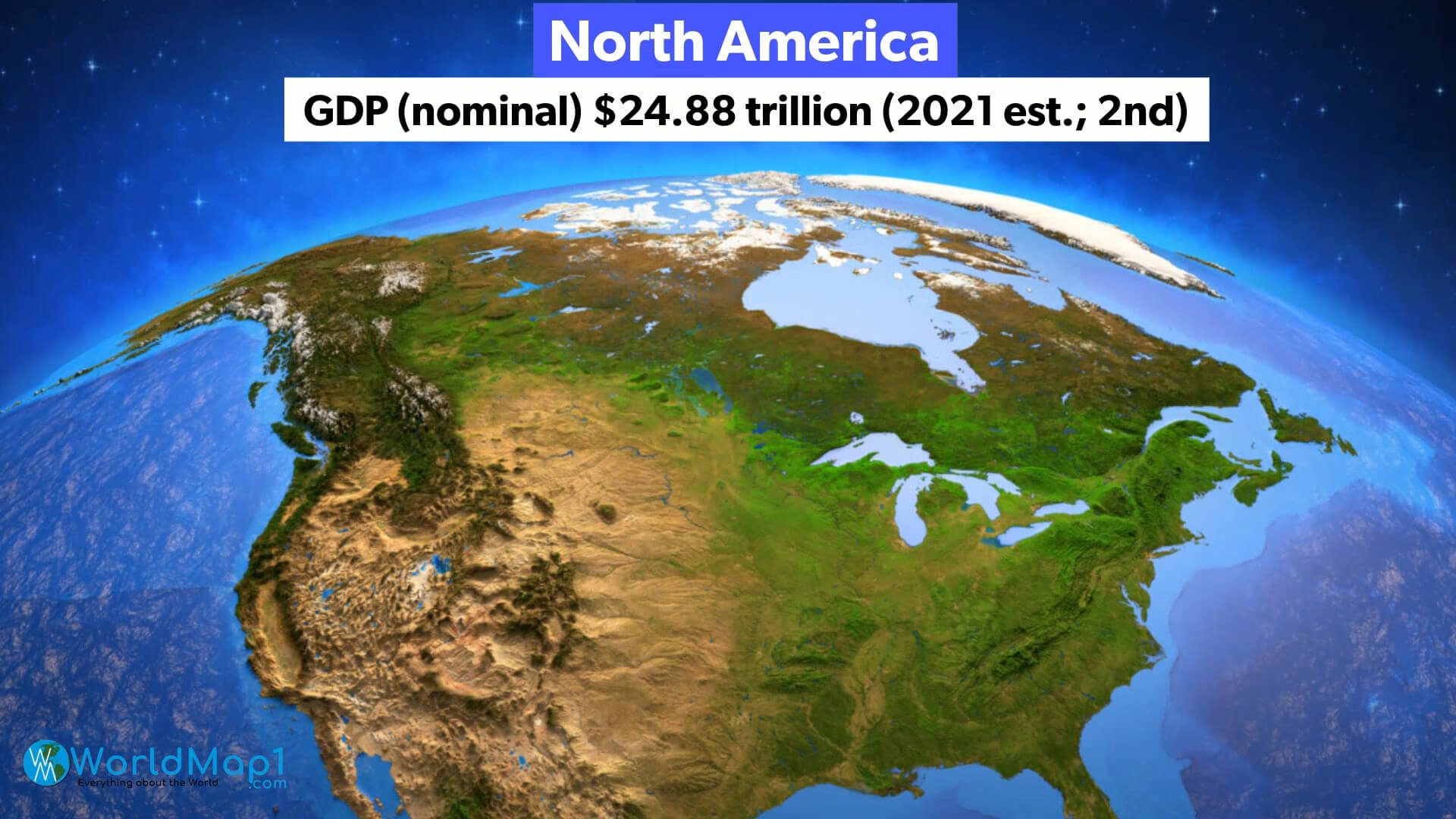 North America GDP and Satellite Map